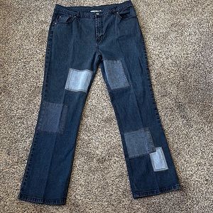 Very Cool DG2 Black Denim Boot Leg Jeans with patches